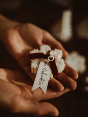 Schneeflocke Rustikal Kerze aus Bio-Sojawachs