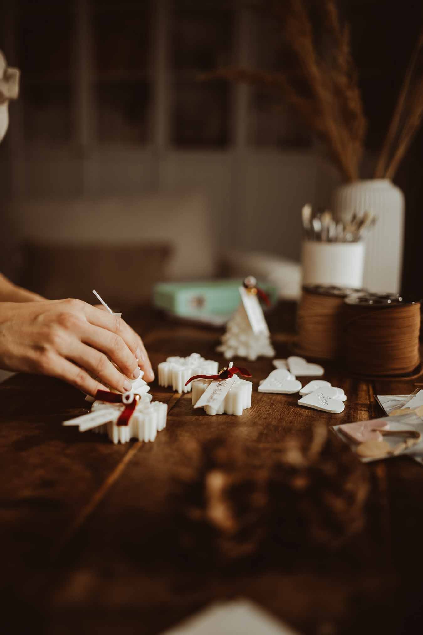 Schneeflocke Rustikal Kerze aus Bio-Sojawachs - Image 2