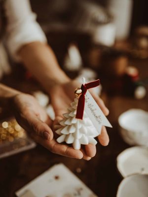 Weihnachtsbaum Kerze aus Bio-Sojawachs