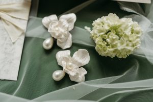 Sculptural Orchid statement earrings